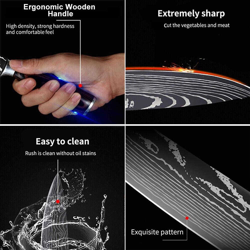 MDHAND 8inch Multifunctional Slicing Knife Gift Kitchen Knife Cutting Sushi Ultra-Sharp Cleaver Slicing Utility Fruit Knife