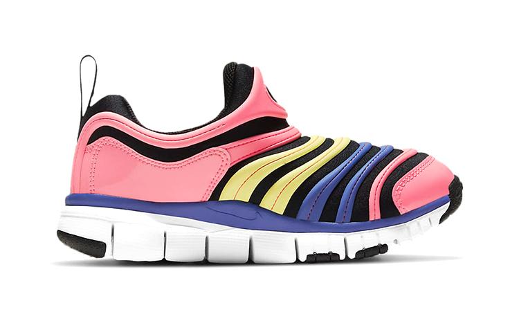 Nike Dynamo Free Comfortable And Trendy Abrasion Resistant Low top Kids Lifestyle Shoes Pink Blue Yellow 343738-025