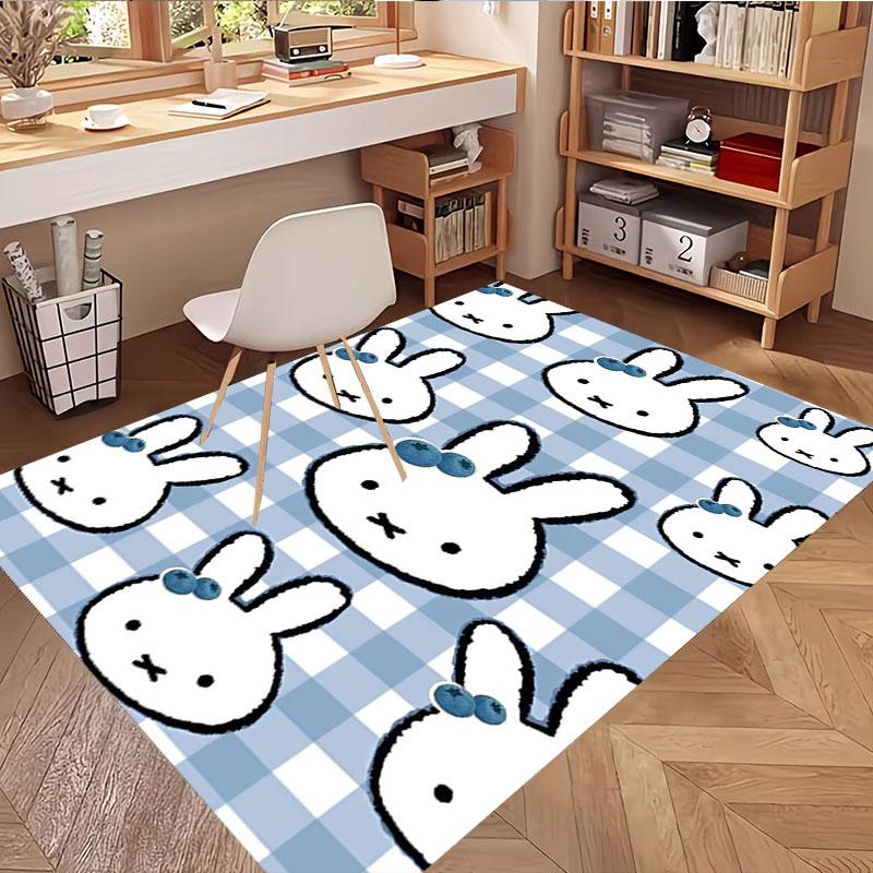 Miffy Print Rug, Washable Floor Carpet, For Entryway Dorm Laundry Room Office Study, Home Decor Birthday Christmas Gift