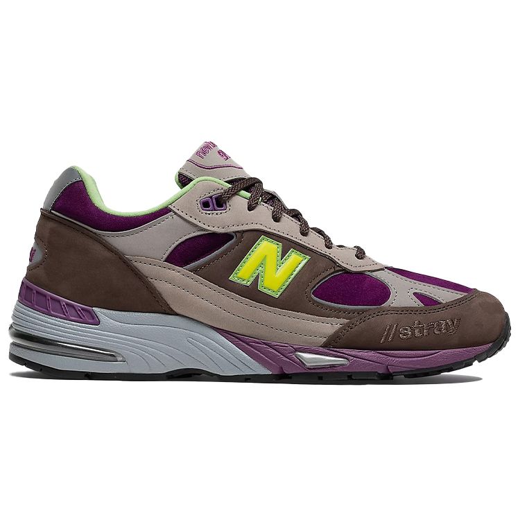 Stray Rats X New Balance  991 Made In England Purple Green Women Sneakers Grey W991SRG