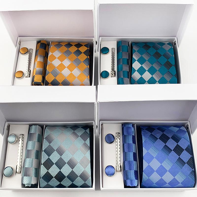 Men'S Tie Gift Box 6-Piece Set Tie Pocket Towel Scarf Cuff