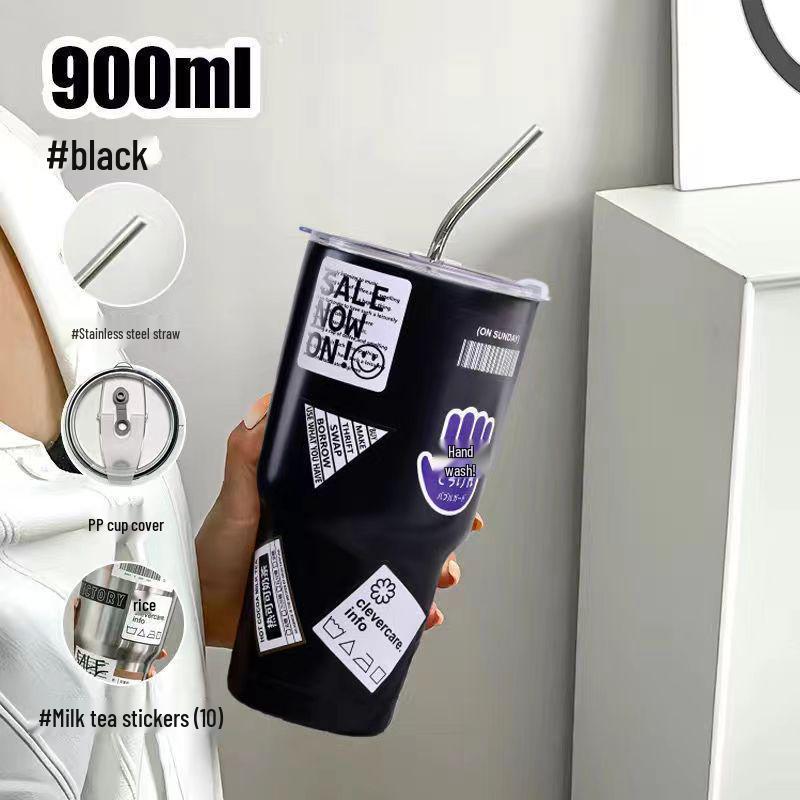 Ice King Jumbo Insulated Cup with Straw - 2025 Large-Capacity Water Cup for Men & Women with High-Value Handle Large Capacity Insulation