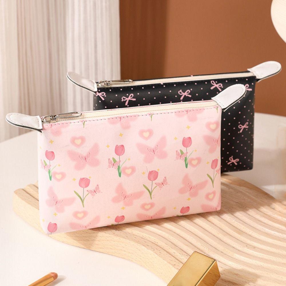 Neue PU Kosmetiktaschen Wasserdichte Tragbare Kulturtaschen Große Kapazität Langlebige Make-up Tasche Damen