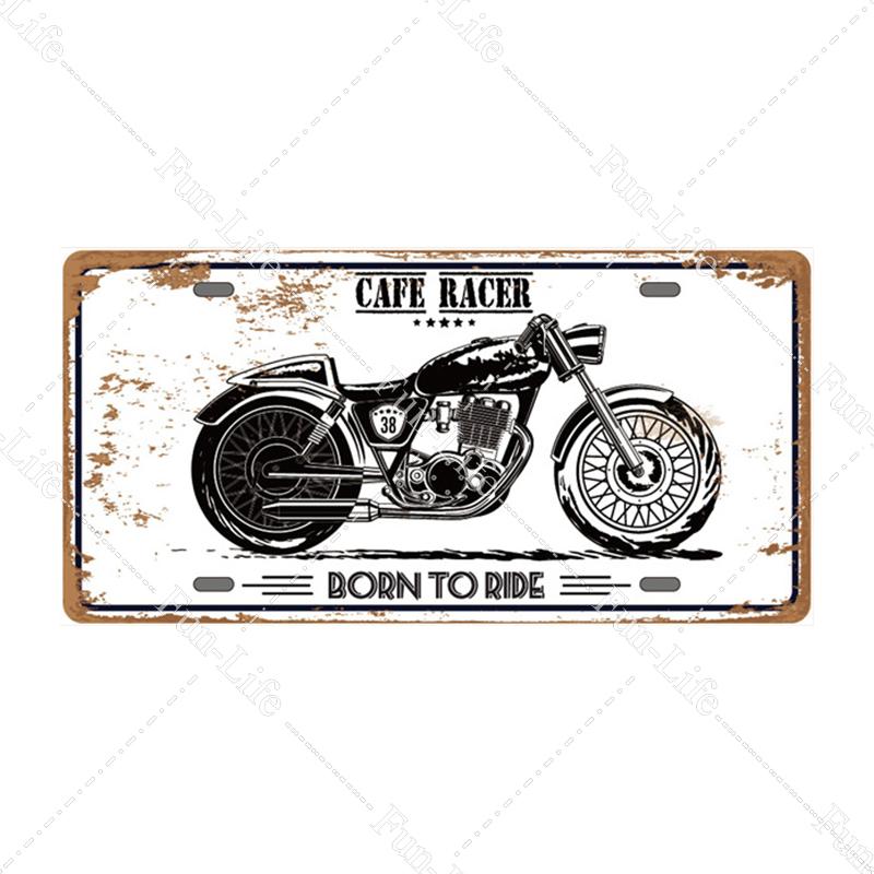 Motorcycle Vintage Metal Poster Retro Route 66 Motor Tin Signs Board / Pub / Bar / Cafe / Garage Decor 15x30cm