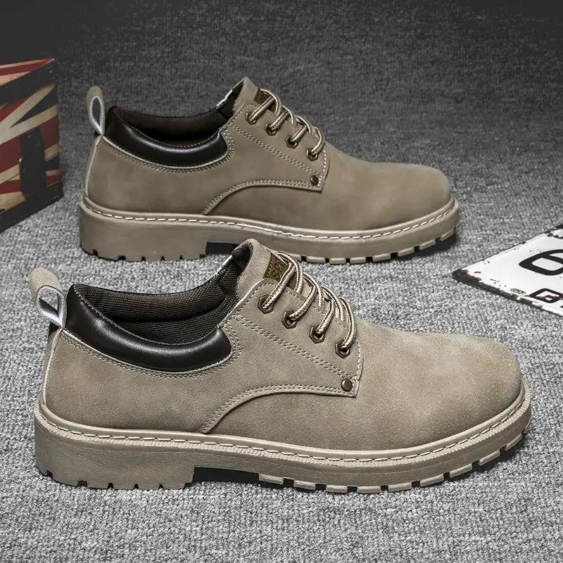 

Модная мужская кожаная обувь Ретро Толстая подошва Новинка Платформа Мода 2024 Мужская повседневная обувь Воловья кожа Бесплатная доставка Обычный тренд 39