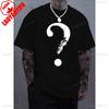 T Shirt Man Question Mark Skull Question Mark Graphic Print Cotton T-shirt Men's Fashion Casual Cotton Short-sleeved Crew Neck