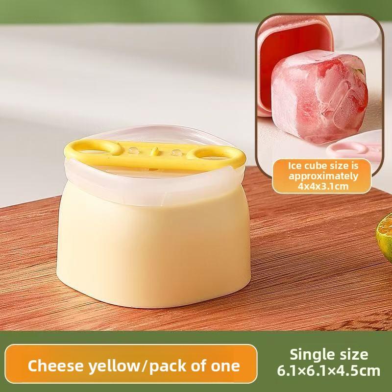Creative household DIY ice cube ice cream mold, popsicle easy demoulding ice grid mold refrigerator press to make ice grid жёлтый