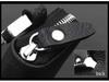 Lychee Grain Cowhide Key Case with Zipper - Pure Black