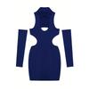 2024 Frühling/Sommer Europäisch & Amerikanisch Einfarbig Sexy Ausgeschnitten Neckholder Bodycon Bleistiftkleid