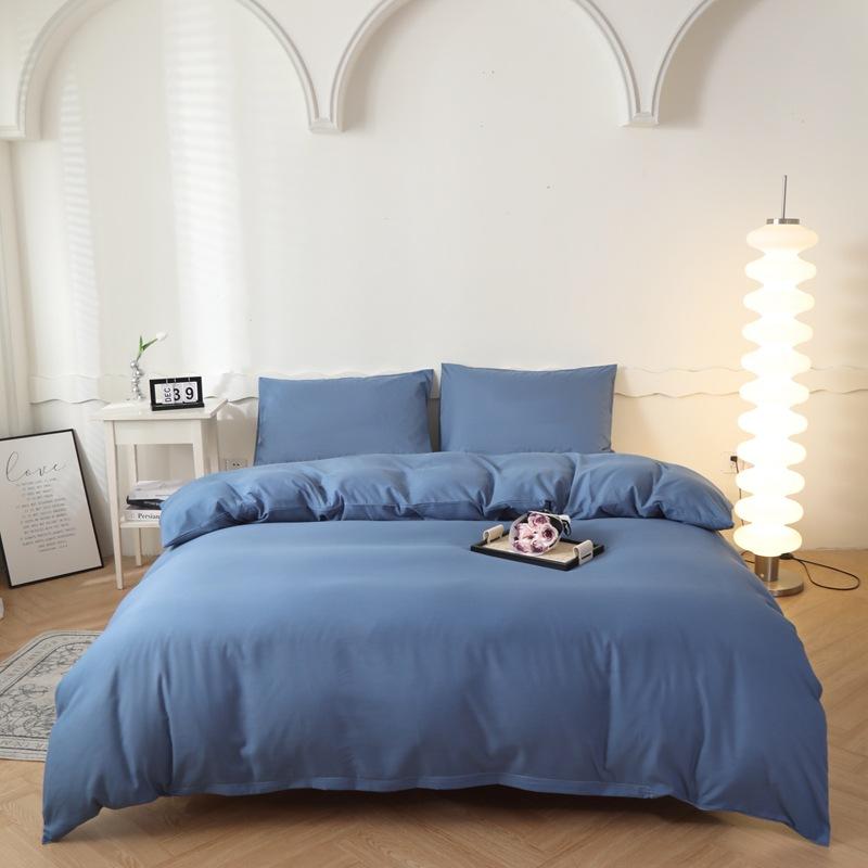 1Pc Simple Solid Color Washed Cotton Quilt Cover Skin Friendly Breathable Bedding for Seasons King Queen Size Comforter Cover
