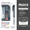 Conjunto de Lápis de Cor Pentel Multi 8, Lápis Mecânico/Caneta Esferográfica 2.0mm com 8 Cores Mina Resistente a Quebras para Estudante e Profissional