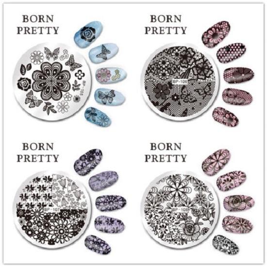 

BORN PRETTY круглые пластины для штамповки ногтей из нержавеющей стали, рождественский фейерверк, торт, трафарет со звездой