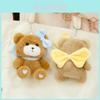 Adorable Cute Bow Knot Teddy Bear Plush Keychain Soft Short Plush Pendant