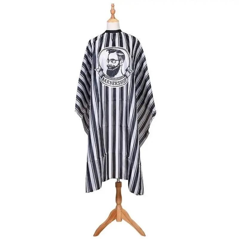 Professional Retro Stripes Hairdressing Bibs Comfortable Non-Stick Hair Baking Apron Breathable Hairdressing Supplies