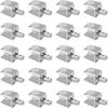 20pcs Glass Shelf Supports: Polished Chrome Zinc Alloy Adjustable Wall-Mounted Clips with Pin, Fits 5-8mm Frameless Glass