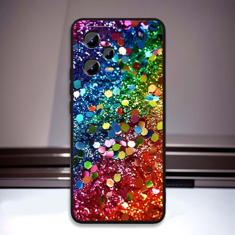 

Сверкающий креативный узор Чехол для телефона Для Xiaomi Redmi Note 15 14 13 12 12S 11E 11 11S Pro Plus 4G 5G Черный Мягкий ТПУ Redmi Note 12 4G