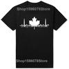 Funny Canada Maple Leaf Heartbeat T Shirts Cotton Streetwear Short Sleeve Gifts Mens Fashion Casual Loose Canadian T Shirt