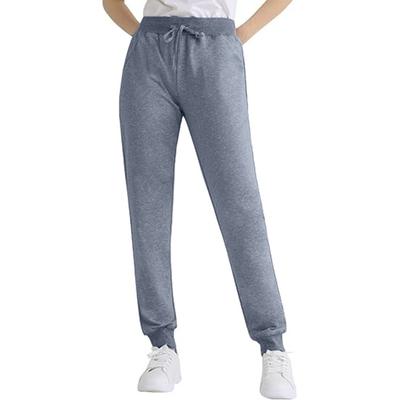 Women Sport Pants Drawstring Elastic Waist Loose Jogging Ankle-banded with Pockets Solid Color Jogging Running Sweatpants Casual Trousers