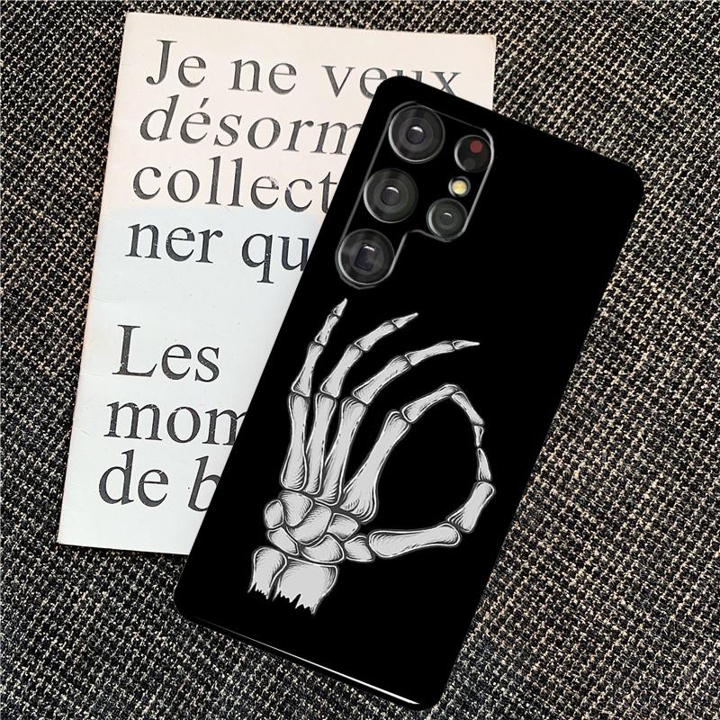Skeleton Middle Finger Case For Samsung Galaxy S25 S24 Ultra S20 S21 S22 S23 Ultra S9 S10 Plus S25 FE Back Cover