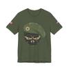 Schädel mit Barett T-Shirt | Militärisches Schädel-T-Shirt, Abgenutzte Grafik Patriotisch