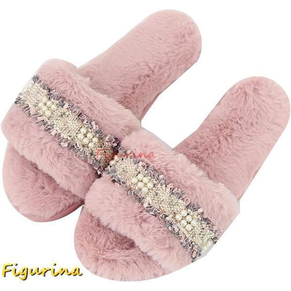 Sandals with Fur Mules Flat Sandals Shoes Women s Spring Summer Slippers Women s Ultra Light Room Shoes