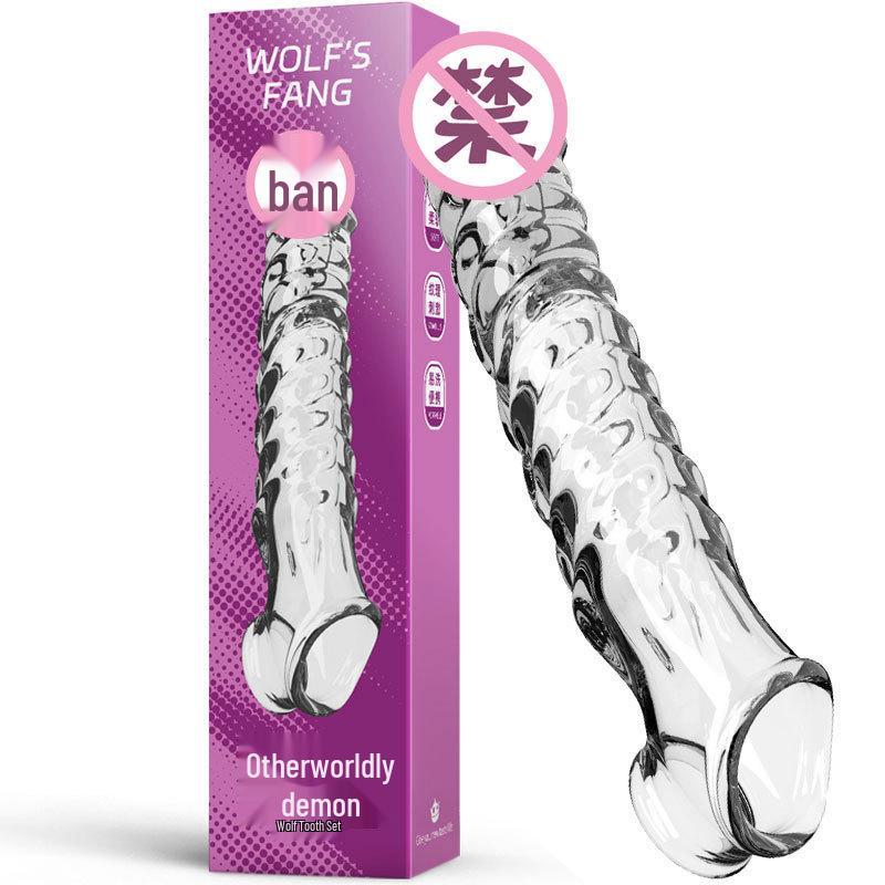 Seniubaby Men's Crystal Wolf Tooth Vibrating Sleeve - Extended and Thickened Adult Toy