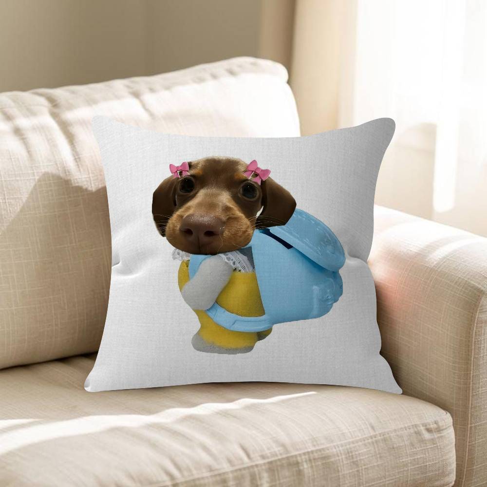 Cute Dachshund Dog Cushion Cover Inches Farmhouse Decor Home Throw Pillow Covers For Couch Decorations