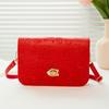 Trend embossed lock single shoulder crossbody small square bag versatile mobile phone change women's bag