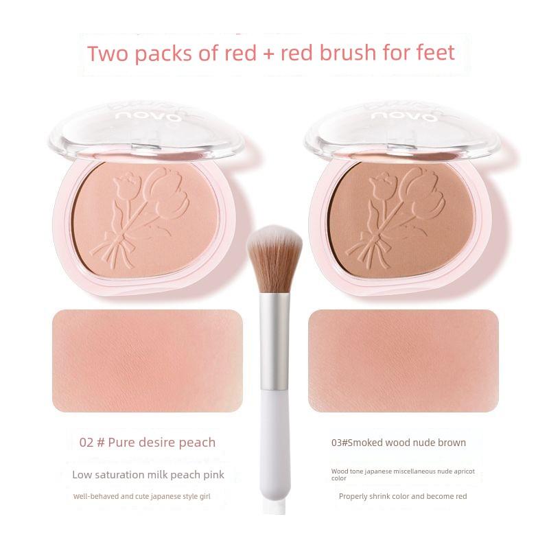 Novo Single-Color Blush 2025 New Popular Low-Saturation Color Palette Korean Style Sun-Kissed Glow for Women Brightening and Contouring Palette