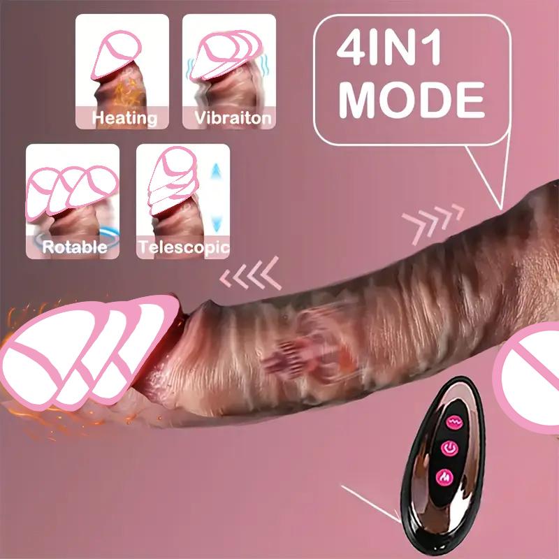 Telescopic Vibrating Thrusting Realistic Dildo Female Masturbation Heating Penis Remote Control Dick Adult Sex Toys For Women 18