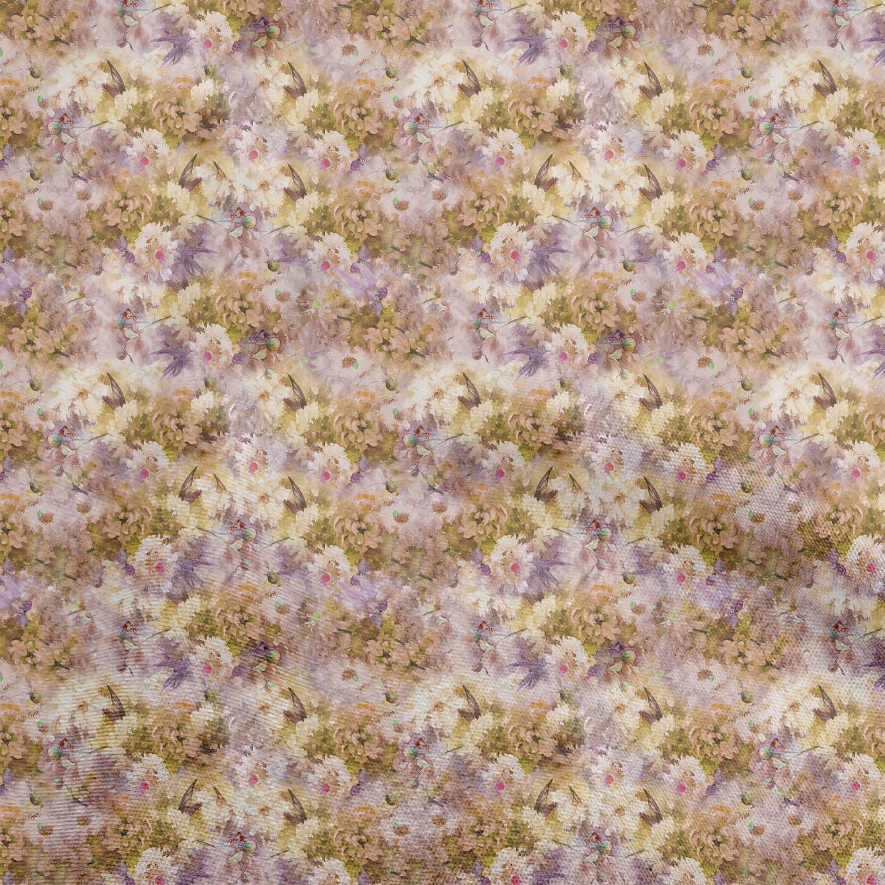 

oneOone Бавовняний поплін середнього розміру, блакитна тканина, тканина з абстрактним квітковим орнаментом, швейні приналежності для одягу своїми руками у дворі, 42 дюйми 42 Inch Wide - Viscose Chiffon жовтий