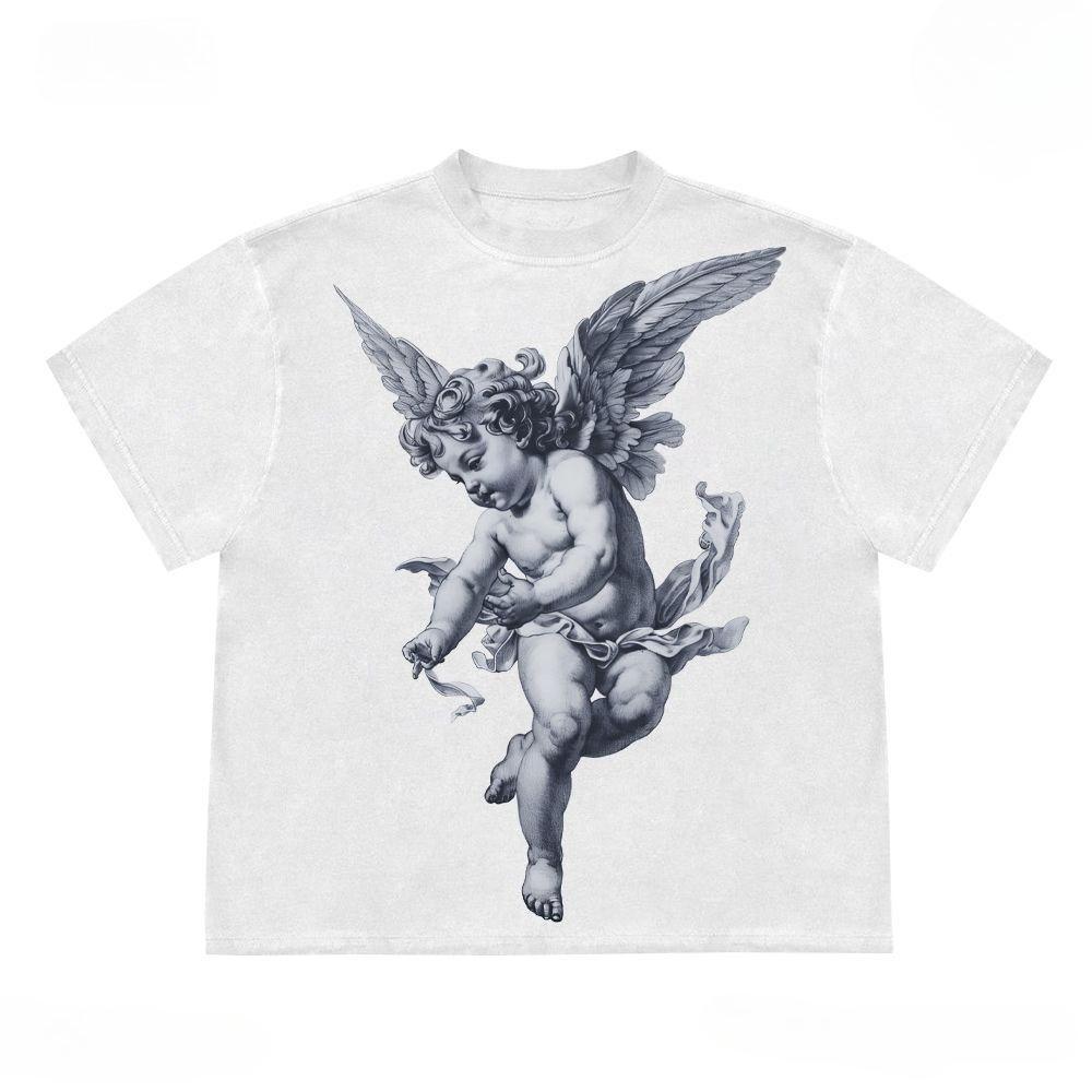 

Angel Graphic Youthful Popularity Vibrant Daily Short Sleeves Casual Style Fashion Comfortable Kawaii Harajuku Y2k Top S