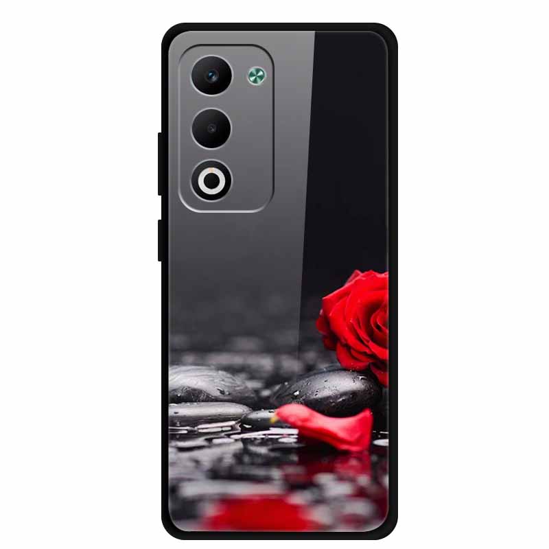 Glass Back Cover For Oppo A5 5G 2025 Phone Case 6.67" Hard Tempered Glass Case For Oppo A5i Pro 4G Case A5iPro Soft Bumper Shell