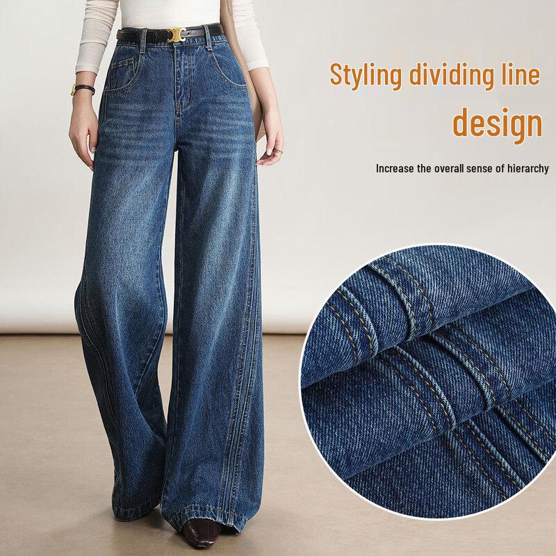 Bai Luyu Vintage High-Waist Wide-Leg Jeans