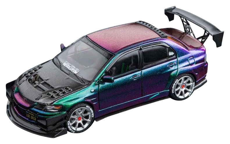 

FREESTYLE Finclassically Mitsubishi Lancer Evolution 9 Модифицированный капот Готовая модель FY64103 1/64 Хамелеон/Карбон Вер.
