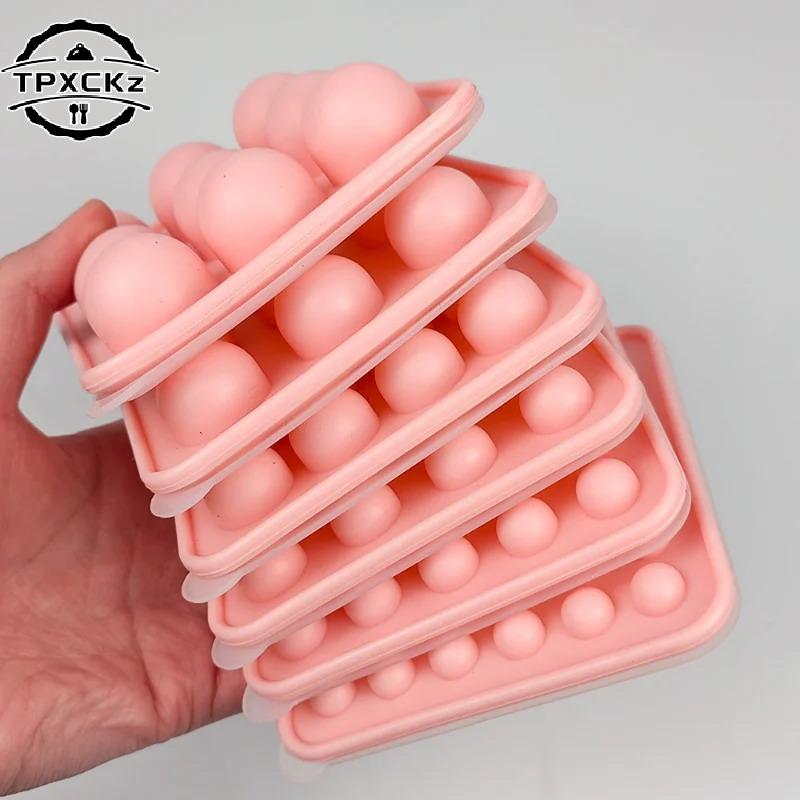 Porous Round Candy Chocolate Silicone Mold W/ Lid DIY Fondant Pudding Ice Cube Mould Valentine's Day Party Wedding Cake Decor