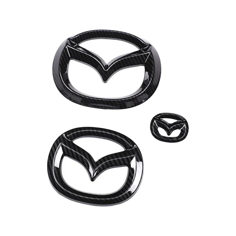Car Sticker ABS Front Grille Rear Tailgate Covering Emblem for Mazda 3 Axela 2020 Steering Wheel Badge Decoration Modfication