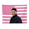 Jude Bellingham Pink American Flag Tapestry, Football Star Portrait Cute Pink Wall Hanging for Fans Bedroom Dorm Decor