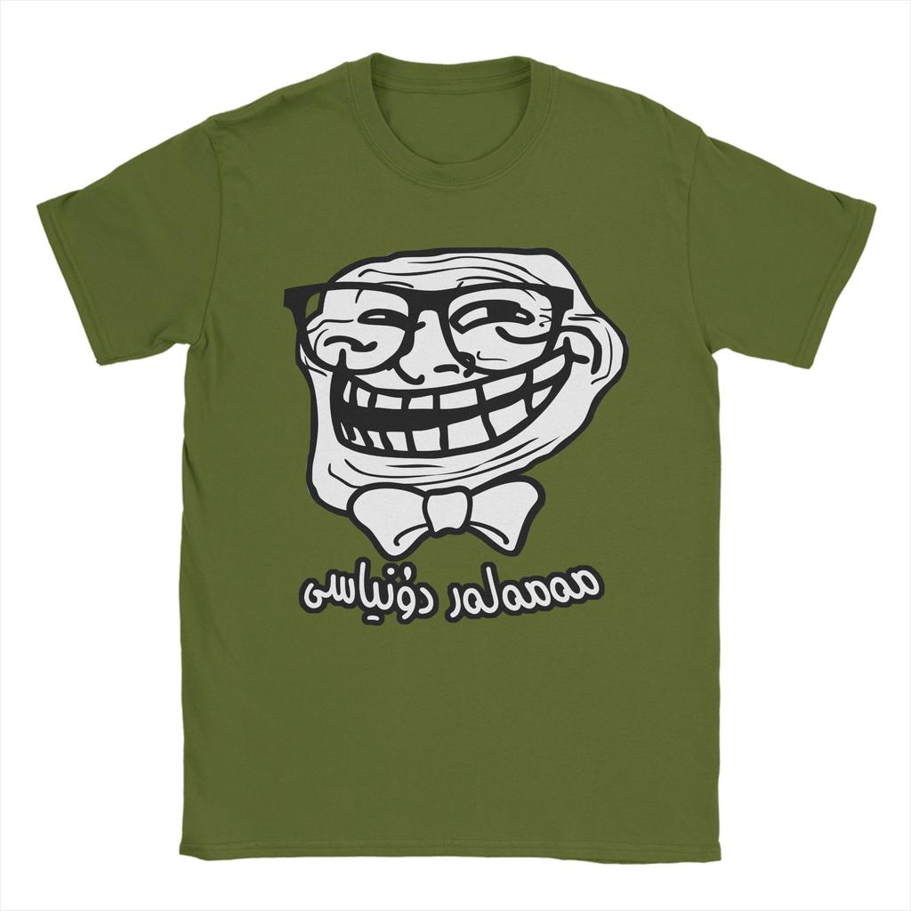 Trollface Meme Grafik T-Shirts für Unisex Vintage Baumwoll-T-Shirts O-Ausschnitt Kurzarm-T-Shirts Übergrößen Kleidung