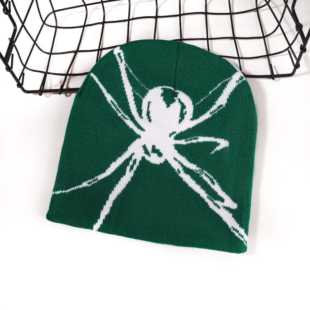 New Jacquard Autumn/Winter Halloween Spider Knit Hat for Men and Women
