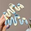 Women'S Solid Color Blue Elegant Simple Love Wave Large Hair Claw Clip for Daily Hair Organization, Sweet Style, Best Gift