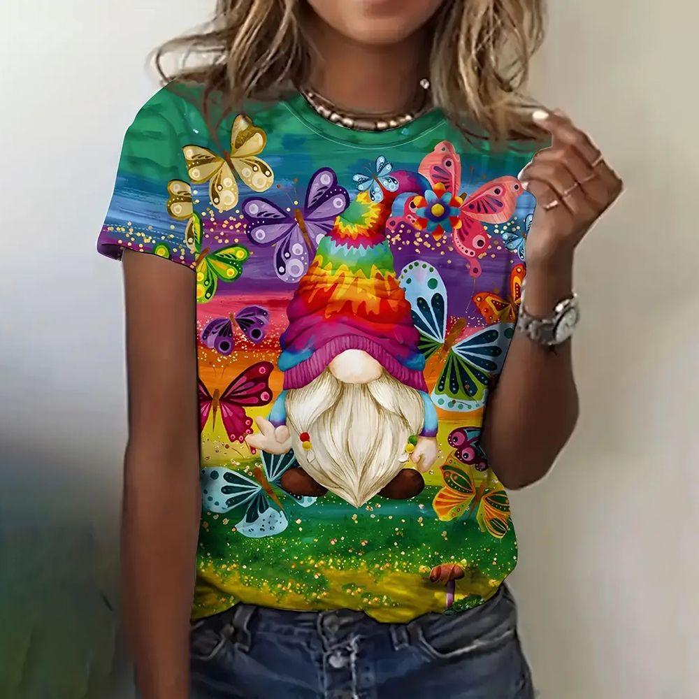Christmas Santa Claus 3D Print Women's T-Shirts Casual Tops O-Neck T Shirt Y2k Harajuku Short Sleeve Street Tees Female Clothing