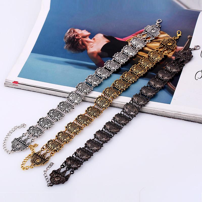 Vintage European Alloy Short Necklace With Geometric Design For Men And Women