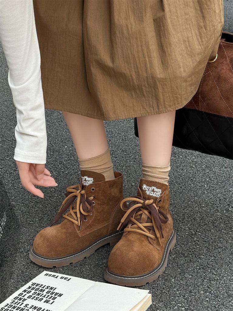 2025 new retro derby shoes platform heightening casual leather shoes British style commuting versatile big head tooling shoes