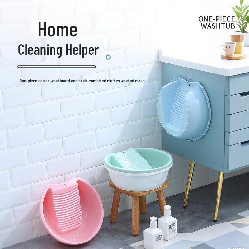 New Arrival: Large Multi-Function Plastic Laundry Basin with Built-In Washboard