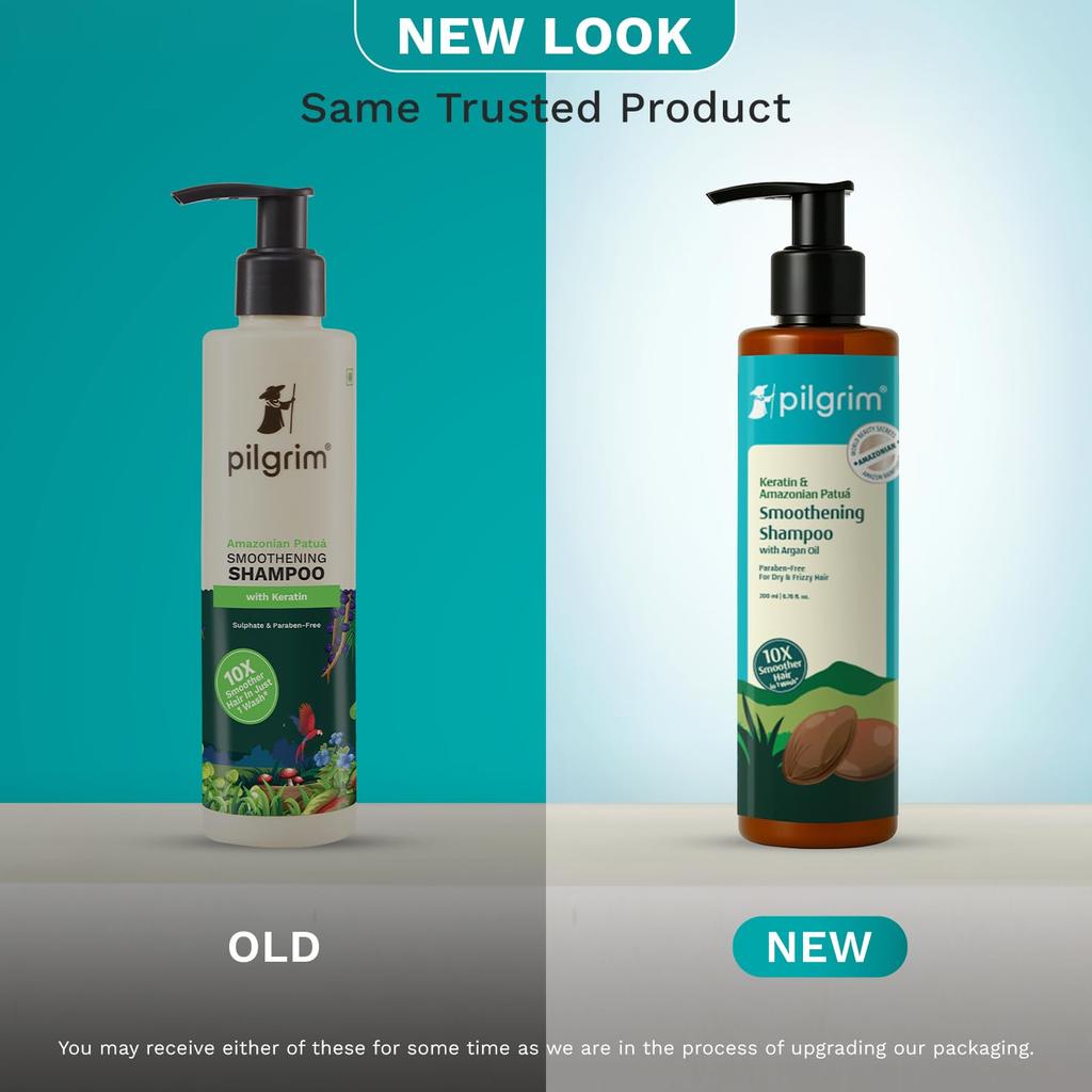 Pilgrim Patua & Keratin Hair Smoothening Shampoo For Dry Frizzy Hair Paraben Free Shine Care 200 ml Pack Of 1 Daily
