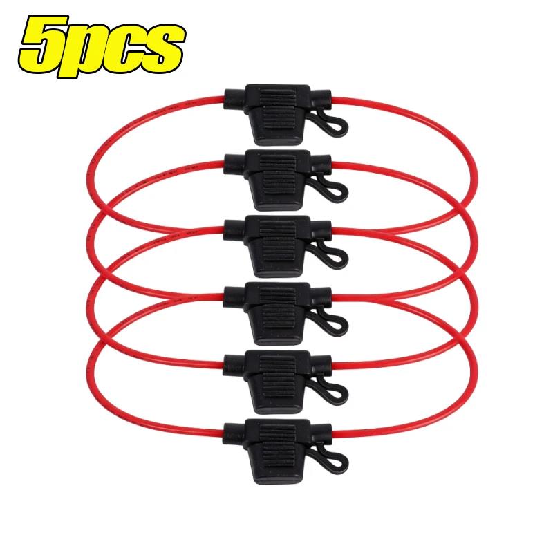 In Line Automotive Fuse Socket Mini Blade Fuse Holder Splash-Proof 12V 30A with Fuse Blade Disconnect Switch Socket 5-20pcs Fuse Holders1
