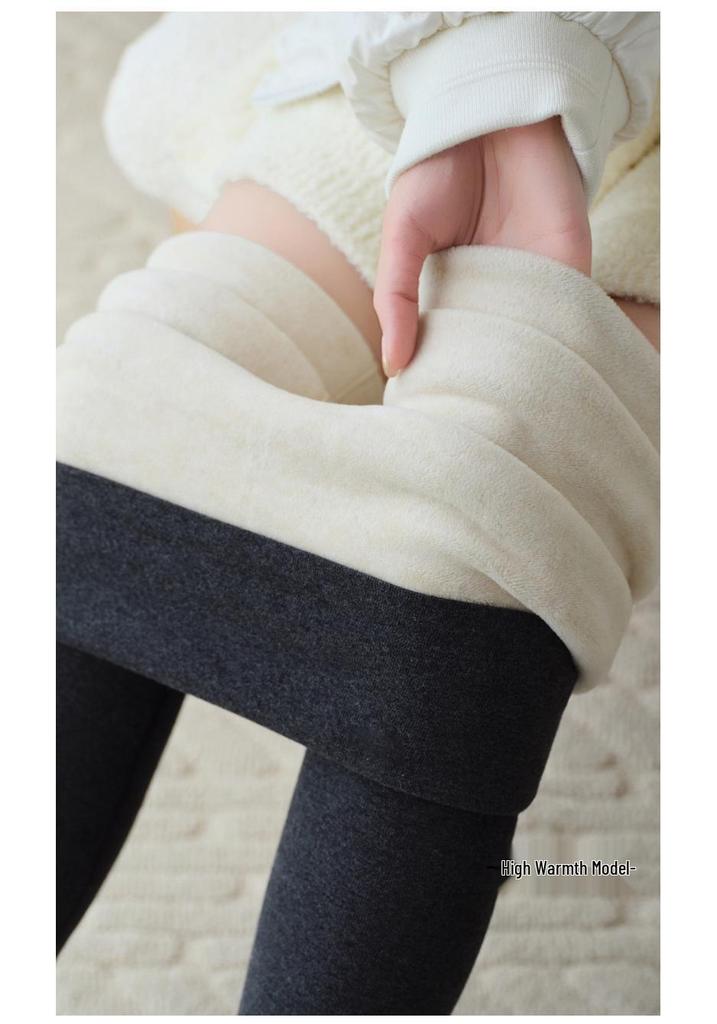 Women's Seamless Velvet-Lined Leggings: Warm, Slimming Cotton Pants for Autumn/Winter