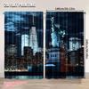 2Pcs Statue Of Liberty Curtain New York City Skyscraper Urban Night Scene Skyline Cityscape Landmark Home Decor Nyc Party