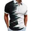 Men's Zipper Summer T-shirt, 3D Abstract Printed Golf Club, Zipper Short Sleeve Top, Fashion Clothing
